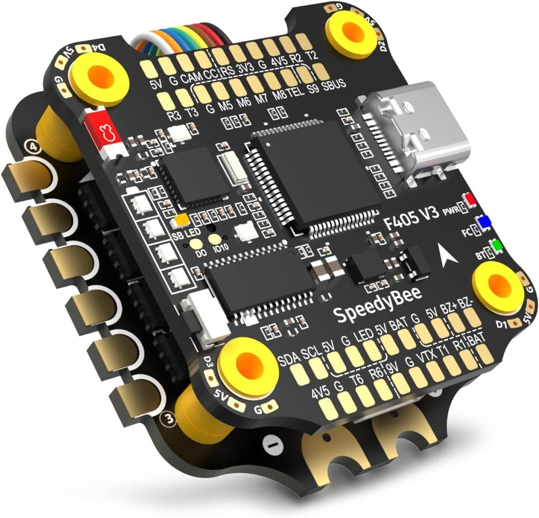 SpeedyBee F405 V4 Flight Controller Stack: 30x30 Bluetooth Stack with 4in1 55A ESC Board,Wireless Betaflight Configuration,Blackbox,Barometer for DJI O3 Air Unit FPV (F405 V4 + 55A Stack)