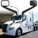 Hood Mirror for FREIGHTLINER CASCADIA, Heated Hood Mirror Assembly for FREIGHTLINER CASCADIA 2018+ (Painting (Black), Left)