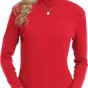 CUNYI Women's Turtleneck Shirt Long Sleeve Mock Tee Cotton Tops for Women