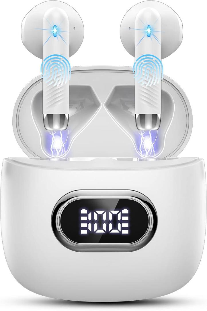 Language Translator Earbuds Real Time, AI Translation Earbuds Real Time with 164 Languages & 5 Modes, 3-in-1 Bluetooth 5.4 Translator Device, 42H Translatior Headphones Business, Learning White