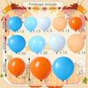 Fall Pumpkin Balloon Garland Arch Kit for Thanksgiving Decorations, 154pcs Burnt Orange Blue White Latex Balloons for Little Pumpkin Autumn Birthday Party
