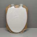 Bemis Ashland Modern Wood Toilet Seat with Decorative Edge, Slow Close, Secure Hinges, Made in USA, Elongated, White