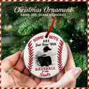 4 x Baseball Christmas Ornament 2025 - "Baseball in Soul Ceramic Ornament, Sport Themed Decor - Xmas Tree Hanging Decoration, Player Room Decor, Ideas for Boys, Kids, Sport Lover