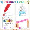 Janlaugh 32 Set Back to School Student Gifts Set Bulk Welcome School Rubber Bracelet Rainbow Ballpoint Pens Motivational Inspirational Favor Bags Label Tags for Teacher Classroom Rewards