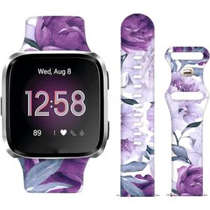 Watch Bands Compatible for Versa 2/Versa, Soft Silicone Cute Fadeless Sport Strap Replacement for Women Men