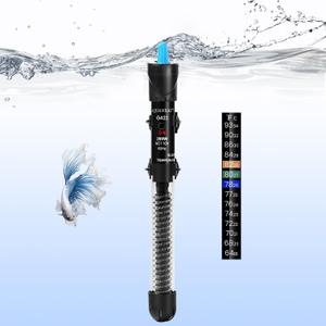 AQUANEAT Aquarium Heater, 200W Fish Tank Heater, Adjustable Submersible Water Thermostat with Thermometer