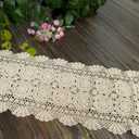 Cotton Handmade Crochet lace Table Runners Rectangular Tablecloth Doilies Doily Table Dresser Scarf Décor,15x47 inch,Beige