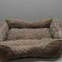 INVENHO Large Dog Bed Rectangle Washable Orthopedic Soft Calming Sleeping Durable Pet Cuddler with Anti-Slip Bottom (L(30"x 24"x 9"), Dark Brown)