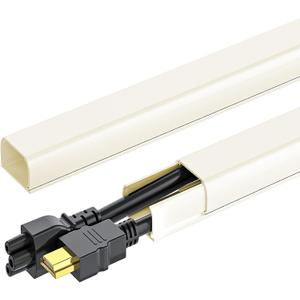 Yecaye 142in Wall Cord Hider for 2-3 Cords, On-Wall Cord Cover Channel, Cable Concealer, Cable Cover Cords Management for Home Office, W0.94in H0.47in, Beige