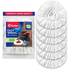 O-Cedar EasyWring Spin Mop Head Replacement (Pack of 6) | Machine Washable | Reusable | Packaging May Vary