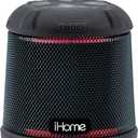 iHome Waterproof Bluetooth Speaker with Color Changing Lights, iP67 Certified Portable Speaker with Passive Subwoofer and Enhanced Bass (IBT155BXV)