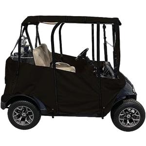 Premium Golf Cart Cover  Universal Portable & Drivable 4-Sided Black Golf Cart Cover  Club Car/EZGO RXV, TXT, EZGO Golf Cart Cover (60 L X 44 W)