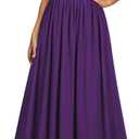 Miusol Women's Sexy Deep V-Neck Sequin Lace Double Sleeveless Evening Party Maxi Dress (Purple, M)