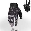 Motorcycle Gloves - Breathable Lightweight Off-Road Gloves for Men & Women, ATV, BMX, MTB Racing (Small, Black/Gray)