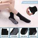 Yebing Non Slip Hospital Socks for Women with Grips Fuzzy Cozy Anti Skid Slipper Socks Winter Warm Soft Fluffy Sleep Socks (Black)