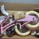 Glerc Little Molly 12-20 Inch Kids Retro Cruiser Bike for 2-13 Year Old with Wicker Basket & Training Wheels/Kickstand, Multiple Colors, 14 Inch