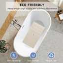 Bathtub Mat Non Slip 15" x 28" Silicone Foldable Tub Mat with Strong Suction Cups & Large Drain Holes, Durable & Eco-Friendly, for Smooth Surfaces, Ideal for Seniors, Adults Beige