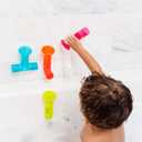 Boon Pipes Toddler Bath Toys - Interactive Toddler Sensory Toys - Suction Bath Toys for Hand Eye Coordination and Fine Motor Skills - Multicolored - 5 Count- Ages 12 Months and Up (Blue)