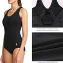 baleaf Women's Racerback Athletic One Piece Modest Bathing Suit (Black, 2XL)