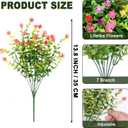 20 Bundles Outdoor UV Resistant Faux Flower Summer DecorArtificial Flowers Fake Outdoor Plants for Garden, Patio, Porch, Home Dcor (5 Colors)