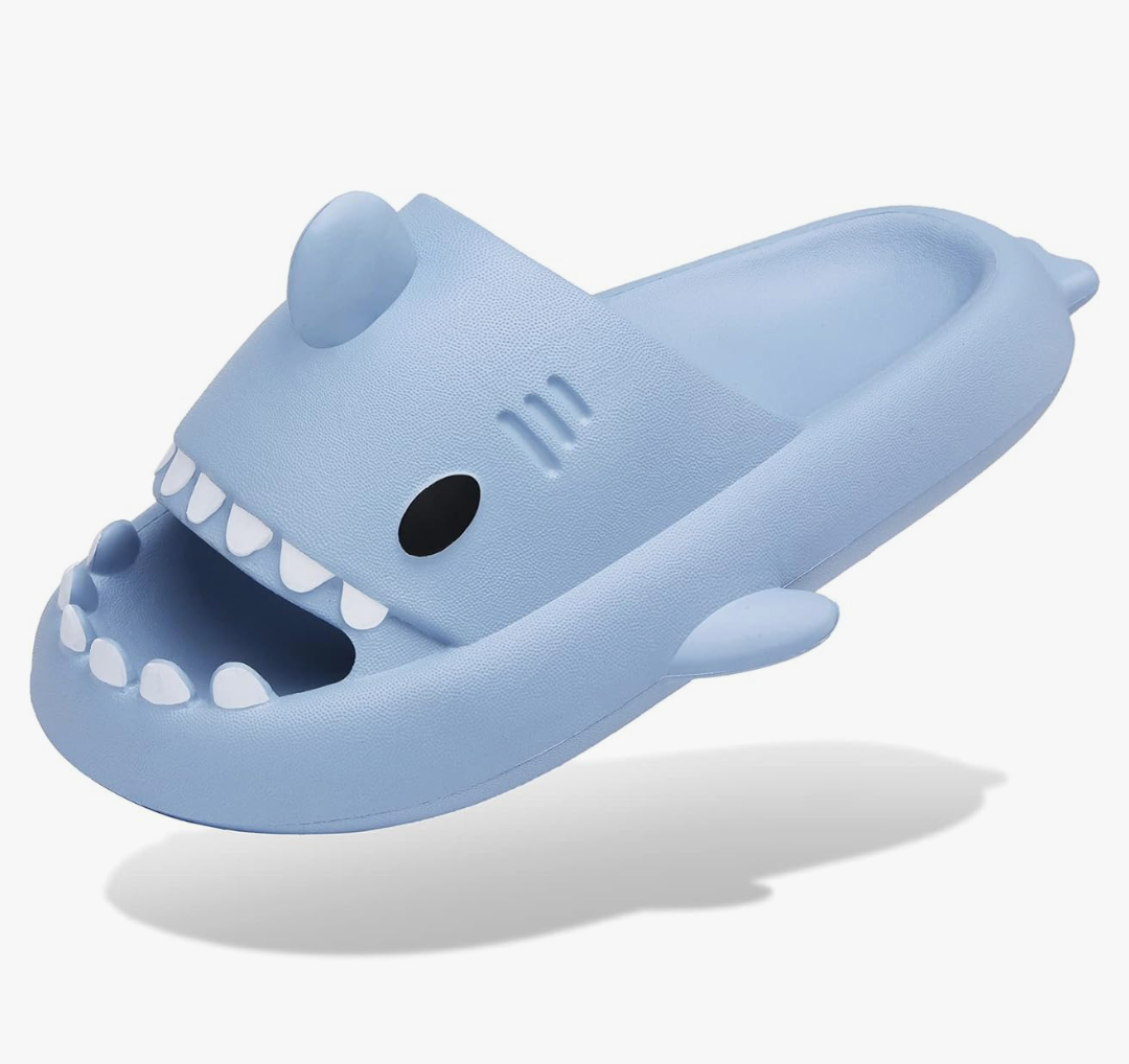 Men's and Women's Shark Slides Cloud Slippers Summer Novelty Open Toe Slide Sandals Anti-Slip Beach Pool Shower Shoes with Cushioned Thick Sole, Size 190