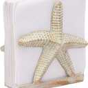 THDC Nautical Napkin Holder, Lunch, Dinner, Nautical Collection Napkin Holder, Made of Metal (Star Distressed Off-White)