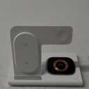 3 in 1 Foldable Charging Station for Apple Products,Fast Wireless Charger Travel Dock Adapter&Light for iPhone 16/15/14/13/12/11/X/XS,for iWatch 10/9/8/7/Ultra2/Ultra/SE,for AirPods 4/3/2/Pro/2(White)