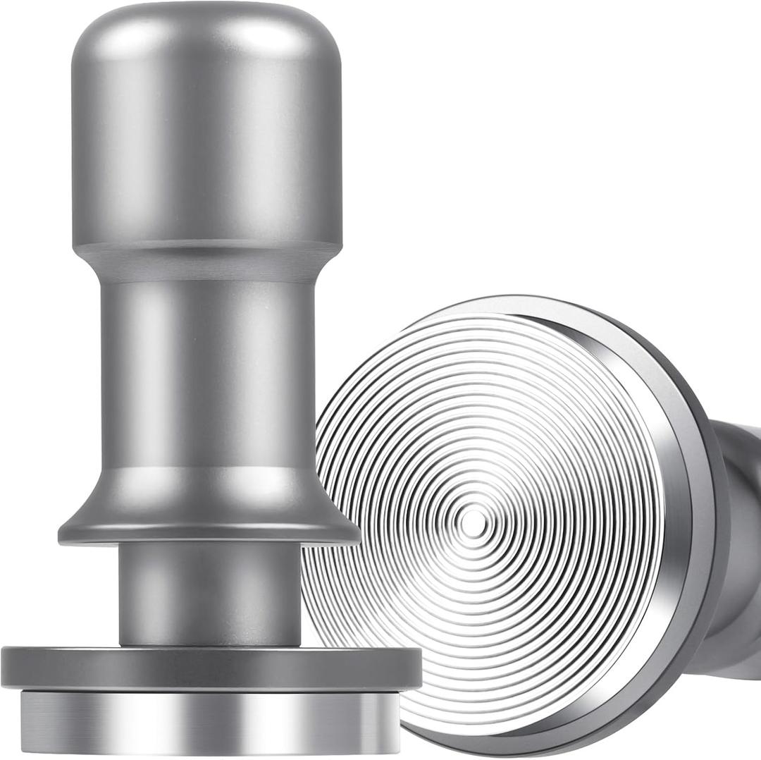 PUSEE 51mm Espresso Coffee Tamper,Premium 30lb Calibrated Espresso Tamper Upgrade Coffee Tamper with Spring Loaded, Stainless Steel Ground Tamper for Barista Home Coffee Espresso Accessories (Silver)