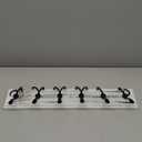 Coat Rack Wall Mount, Wooden Heavy Duty Coat Rack for Wall,6 Triple Coat Hanger Hooks for Hanging Coats, Jacket, Hat, Clothes (Grey White, 6 Hooks)