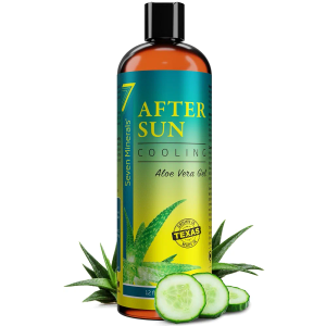 Seven Minerals NEW Cooling After Sun Gel with Aloe Vera - For Skin & Face with Instant Sunburn Relief. Unlike Regular Aftersun Lotion With Cucumber & Vitamin E (12 Fl Oz)