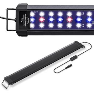 Pawfly 18 W Aquarium LED Light for 24 to 30 Inch Fish Tanks Extendable Fish Tank Light with Full Spectrum Brilliant White Blue Red Lights with Daytime & Night Modes and Adjustable Brightness