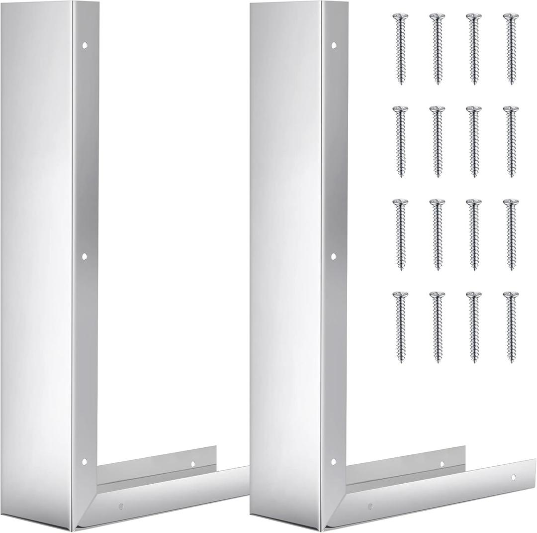 2 Pieces Stainless Steel Microwave Trim Kit 3'' Wide Built in Microwave Side Panel Filler Kit for Range Kitchen Countertop Oven with Screws 15.75" H x 11" D(Silver)