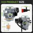 16100-GEZ-673 Carburetor Compatible with Honda Ruckus NPS50 2003-2019 Carb with Gas Fuel Shutoff Valve, Fuel Filter, Fuel Line Clamps, Cleaner Tool Kit