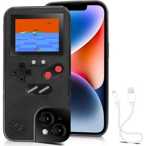 Game Phone Case, 168 Built-in Small Video Games, Black, Compatible with iPhone 15