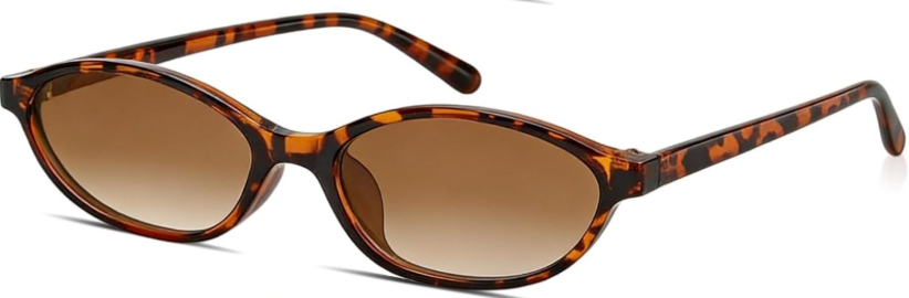 Sunglass Womens Retro Oval Sunglass for Women - Cat Eye 90s Glass Y2K UV400 Lightweight Narrow Shades