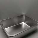 Stainless Steel Litter Box with High Sided, Metal Cat Litter Box, Odor-Free, Non-Stick Litterbox Pan, Easy to Clean Pet Supplies Toilet Tray for Indoor Cats, Kittens or Multicat Homes (16.93"L x 12.99"W x 5.12"H)