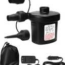 Inflatable Electric Air Pump,110V AC/12V DC Portable Fast Inflation Pump with 3 Nozzles, Used for Inflatable Boats,etc (Pro)