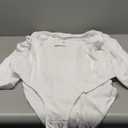 REORIA Women's Turtle Neck Long Sleeve Bodysuits Basic Slim Fit Double Lined Layering Tops for Fall & Winter (Medium, White)