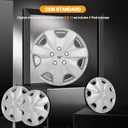 OCPTY 4 Pack 16 inch Car Wheel Rim Skin Cover Hub Caps Hubcap Wheel Cover Plastic Silver Replacements for OEM Steel Wheels, High Grade ABS with Retention Ring