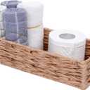 Bathroom Decor Box Toilet Tank Basket Woven Tissue Holder Box Toilet Paper Holder-Handmade Woven Office Drawer Organizer for Bedroom Livingroom Bathroom