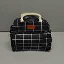 Coobiiya Lunch Bag Women, Lunch Box for Women Adult Men, Small Leakproof Cute Lunch Tote Large Capacity Reusable Insulated Cooler Lunch Container for Work/Office/Picnic/Travel-Black Plaid