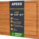 Bamboo Cutting Board for kitchen. 1'' Extra Thick Wood Chopping Board with deep Juice Groove and inner handle. Charcuterie & Butcher block- (16"x11"x1")