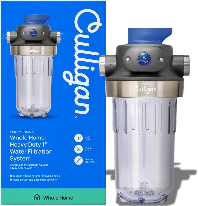 Culligan WH-HD200-C Whole House Water Filter System 1 Inlet/Outlet  Improve Tap Water Taste, Remove Sediment, Protect Appliances