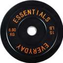 Color-Coded Bumper Plates with Weight Labels, 2" Olympic Weight Plates for Strength Training & Weightlifting, Fits Olympic Bars & Home Gym Equipment, 15-55lbs