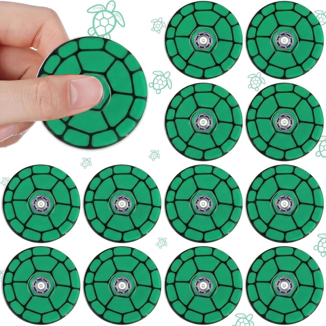 Sotiff 12 Pcs Turtle Fidget Spinners Bulk, Mini Fidget Toys for Kids, Turtle Birthday Party Favors, Goodie Bags Stuffers, Party Games, Classroom Rewards Carnival Prizes