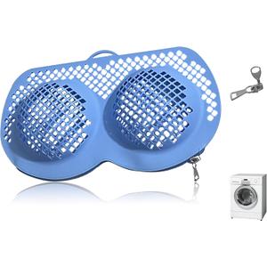 Silicone Bra Washing Bags for Laundry, Lingerie Laundry Mesh Bags, Keep Shape Delicate Wash Bra Bags Prevent Damage, Socks, Underwear, Protective Wash Bags with Lockable Zipper (Blue)