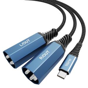 Tisino USB C to XLR Cable-2m/6.6ft, Type C to Dual XLR Stereo Power Amplifier Cable for Connecting Mobile Phone USB C to Active Speaker, Mixer Console Tisino USB C to XLR Cable-2m/6.6ft, Type C to Dual XLR Stereo Power Amplifier Cable for Connecting Mobile Phone USB C to Active Speaker, Mixer Console