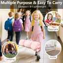Primlect Toddler Nap Mat, Portable Rolled Design Perfect for Daycare Travel, 51x31 All-in-One Sleeping Bag with Removable Pillow and Fleece Blanket for Boys Girls, Machine Washable