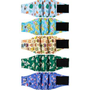 Male Dog Diapers, High Absorbing Dog Belly Bands for Male Dogs, Washable Reusable Dog Males Wraps(5 Pack) (X-Small)
