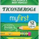 Ticonderoga My First Wood-Cased Pencils, Pre-Sharpened, 2 HB, Yellow, 12 Count